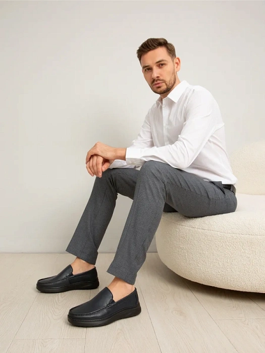 Мужские мокасины BRUNO RENZONI  синие, артикул 2465A-1-C18