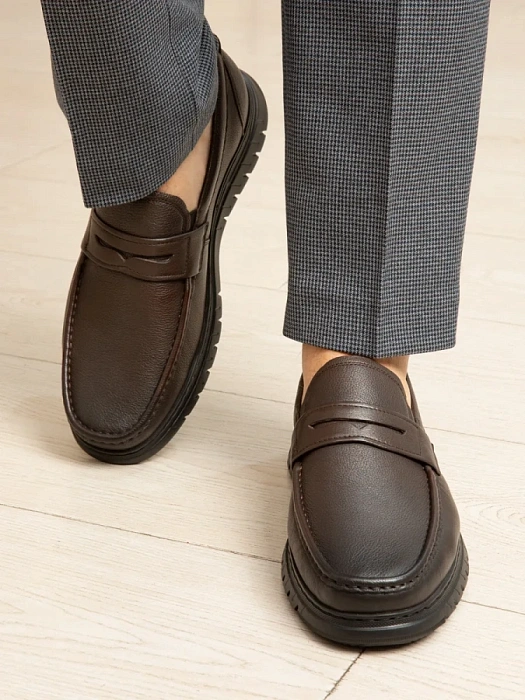 Мужские мокасины BRUNO RENZONI  коричневые, артикул 2493A-1-B12