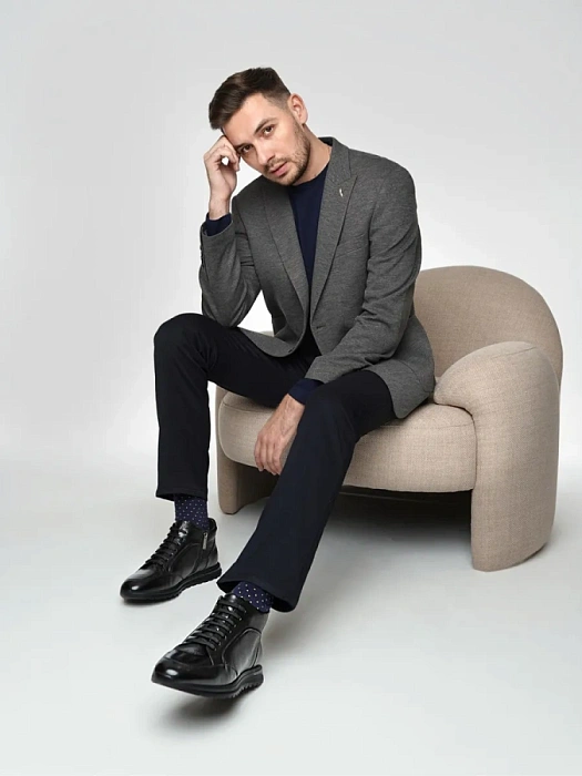 Мужские ботинки basic BRUNO RENZONI  черные, артикул YS920X-H20A-R