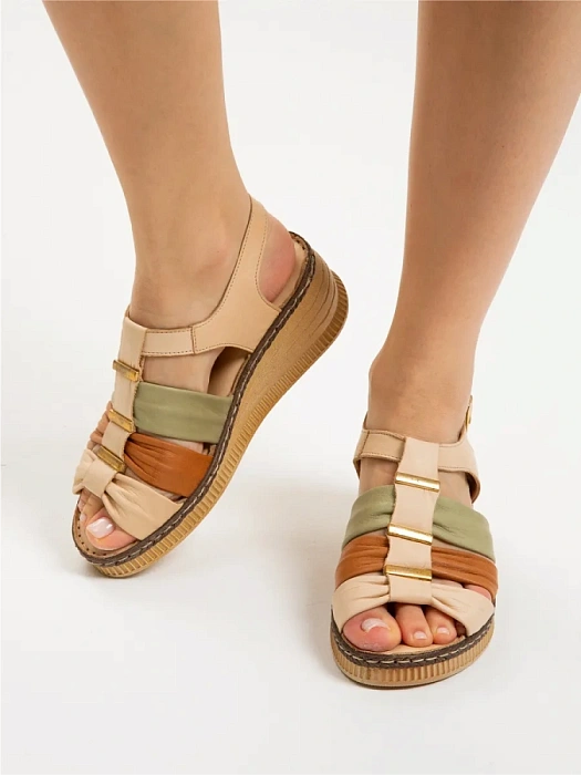 Женские босоножки  eObuv бежевые, артикул D25YS-2545