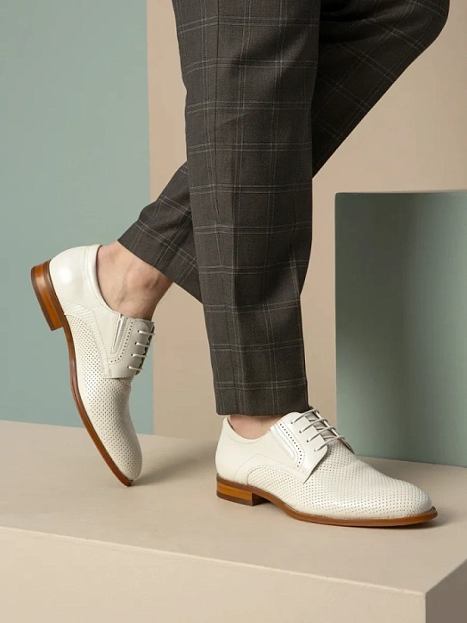 Мужские дерби BRUNO RENZONI  бежевые, артикул 5240B-989B