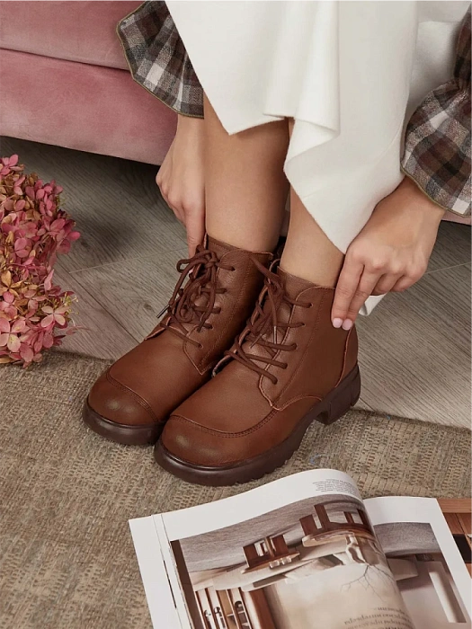 Женские ботинки eObuv коричневые, артикул CTW24-BWLM3-017B(L)