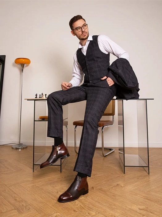 Мужские ботинки basic BRUNO RENZONI  коричневые, артикул 5332X-968B-R