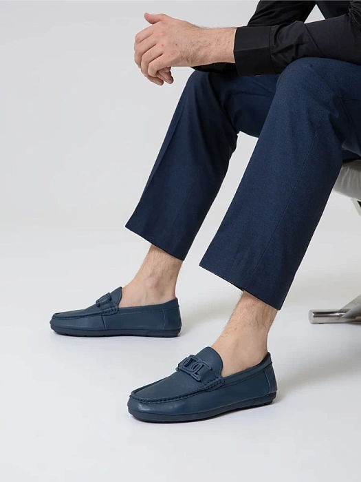 Мужские мокасины BRUNO RENZONI  синие, артикул WL2352-3