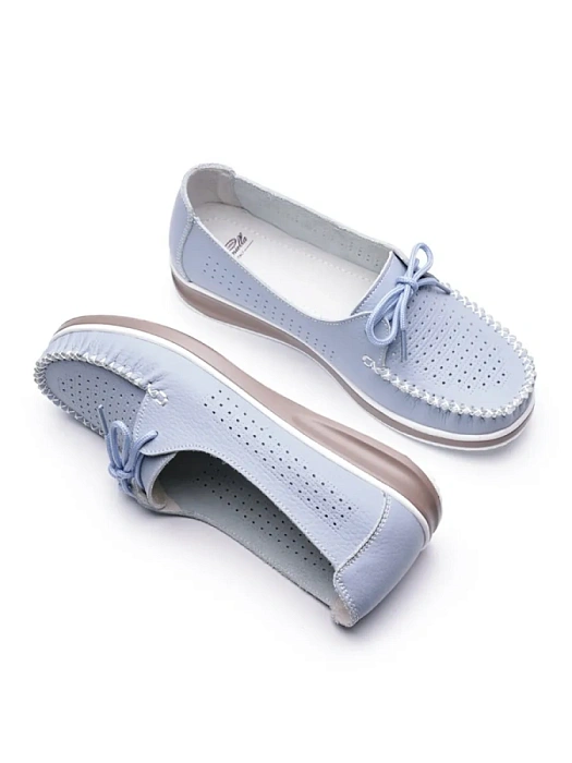 Женские мокасины Donna Daniella  голубые, артикул 12F2-2-102
