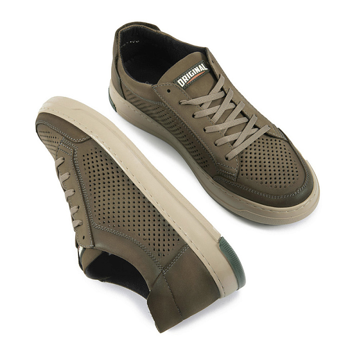 Мужские кеды BRUNO RENZONI  хаки, артикул 033.161103/1