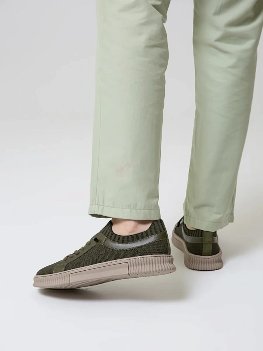 Мужские кеды BRUNO RENZONI  зеленые, артикул ZS23122-11