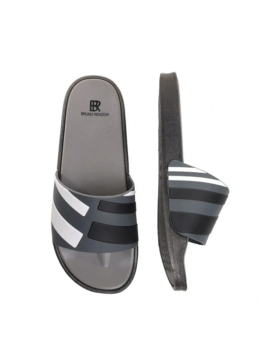 Мужские слайдеры BRUNO RENZONI  серые, артикул 837800/01-02BR