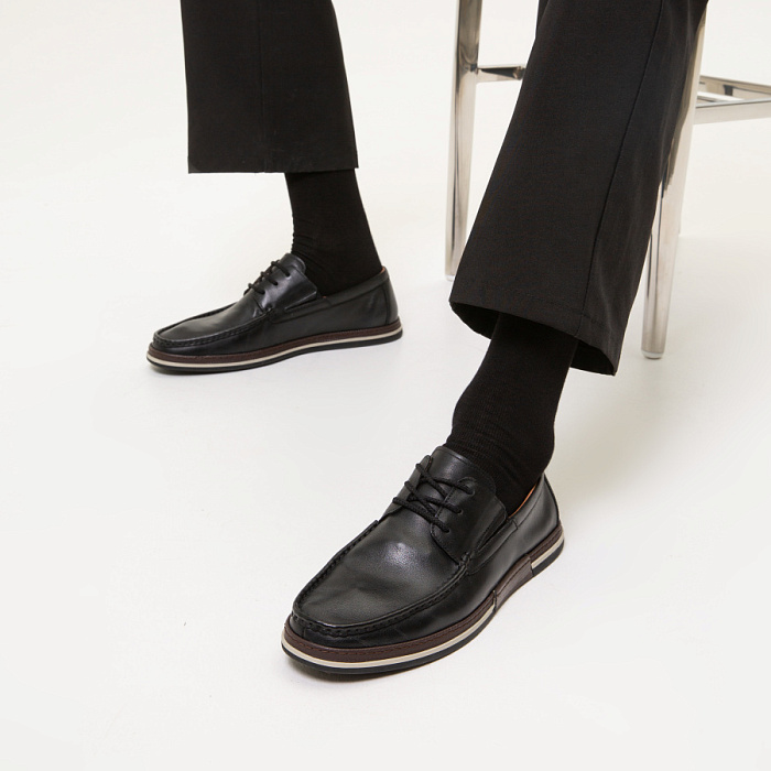 Мужские туфли BRUNO RENZONI  черные, артикул MC024AB-4A
