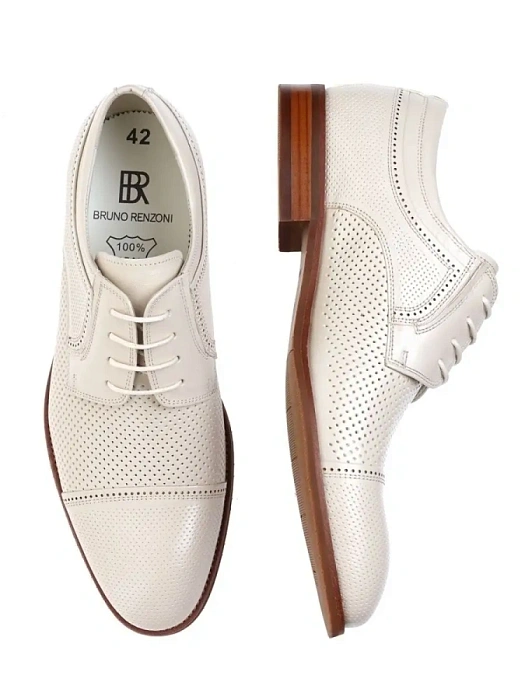 Мужские туфли basic BRUNO RENZONI  бежевые, артикул 5492B-712B