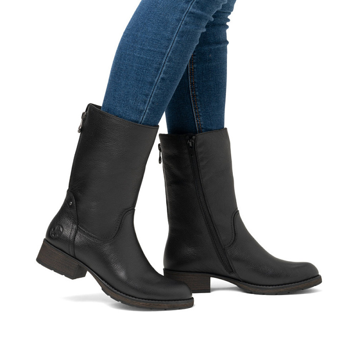 Женские полусапоги RIEKER черные, артикул Z9555-00