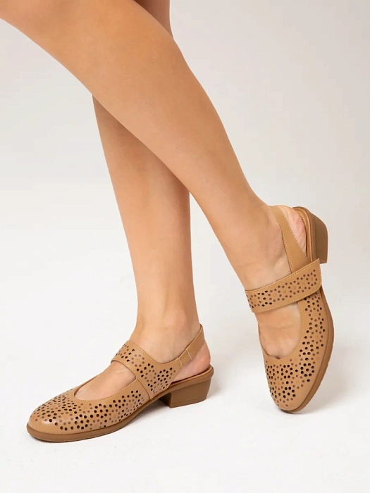 Женские слингбэки FEDERICA RODARI коричневые, артикул 7E-4H189-631