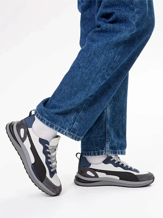 Мужские кроссовки BRUNO RENZONI  серые, артикул 3C3685-17