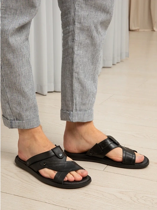 Мужские слайдеры BRUNO RENZONI  черные, артикул 033.40551.2