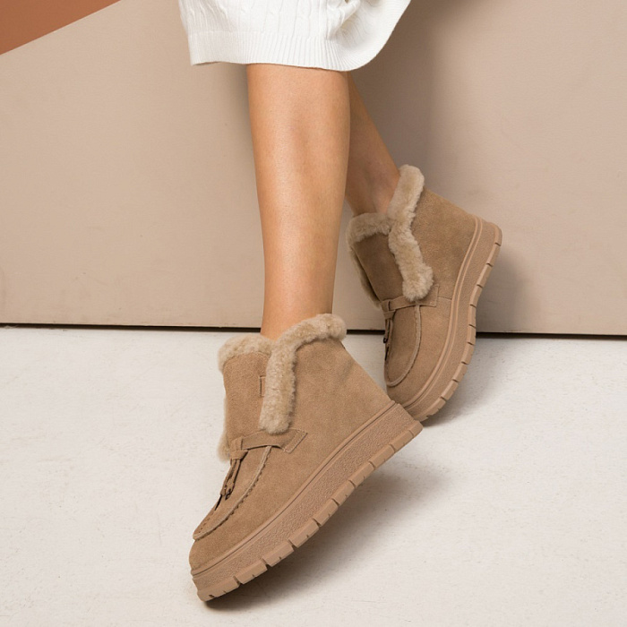 Женские ботинки basic Donna Daniella  бежевые, артикул RW128-012