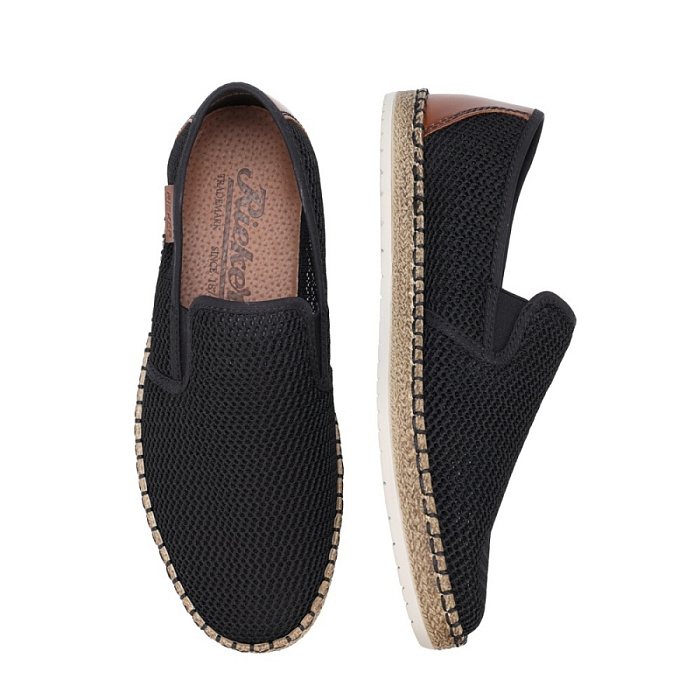 Мужские слипоны RIEKER черные, артикул B5276-00