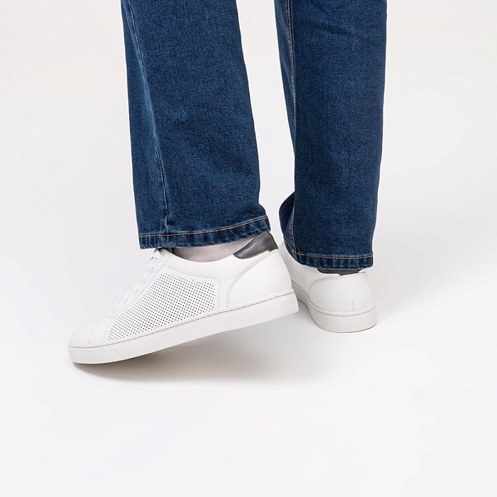 Мужские кеды BRUNO RENZONI  белые, артикул 8821B-890B