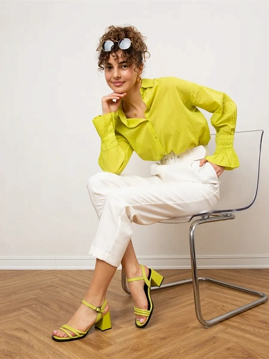 Женские босоножки  FEDERICA RODARI зеленые, артикул 17E-H408-CT5-2Q