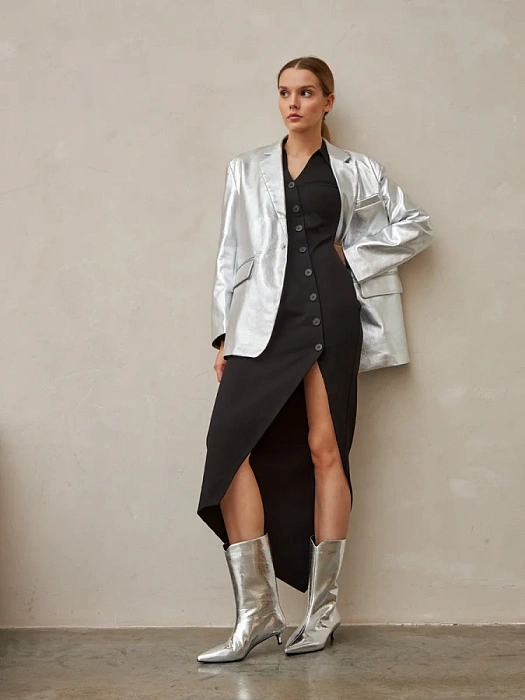 Женские полусапоги SOFIA-ALEXANDRA серебряные, артикул 38E-HF900-C