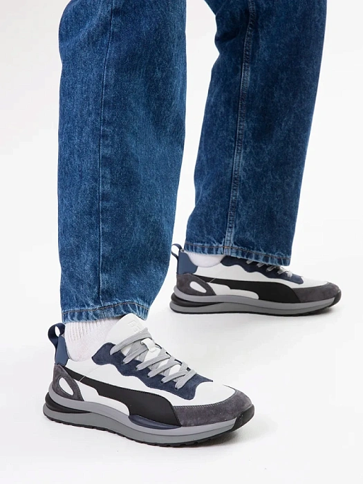 Мужские кроссовки BRUNO RENZONI  серые, артикул 3C3685-17