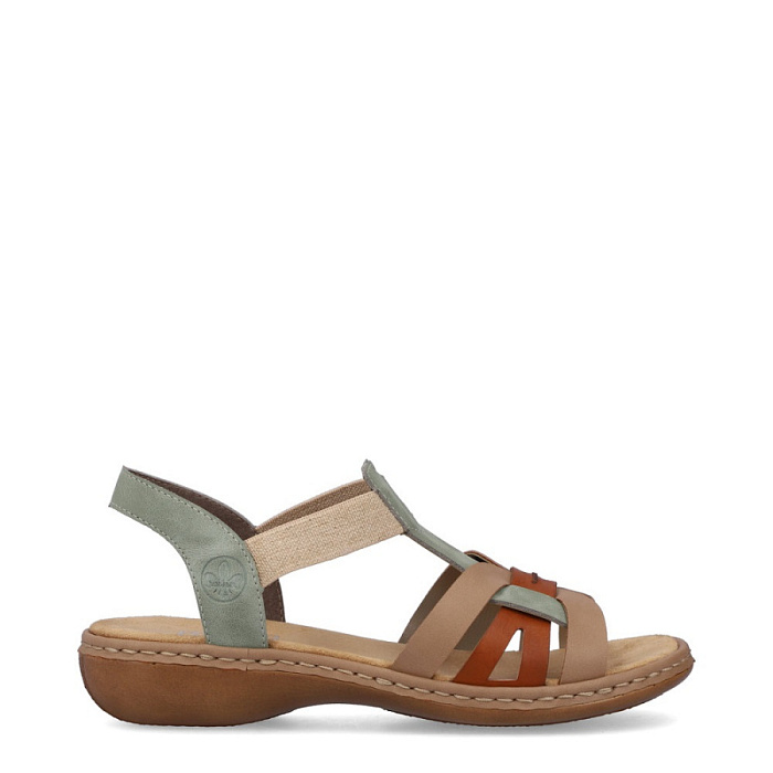 Женские сандалии RIEKER зеленые, артикул 65918-52