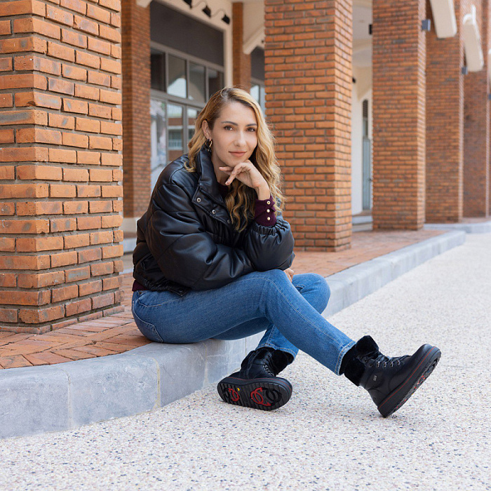 Женские ботинки basic REMONTE черные, артикул D0U70-01