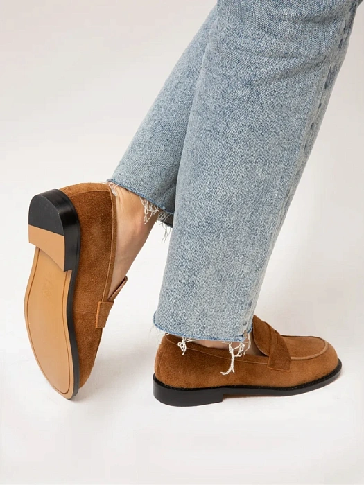 Женские лоферы SOFIA-ALEXANDRA коричневые, артикул LT235-7-B