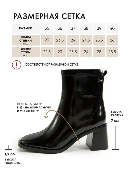 Женские ботильоны FEDERICA RODARI черные, артикул 17E-Z18114B-25W