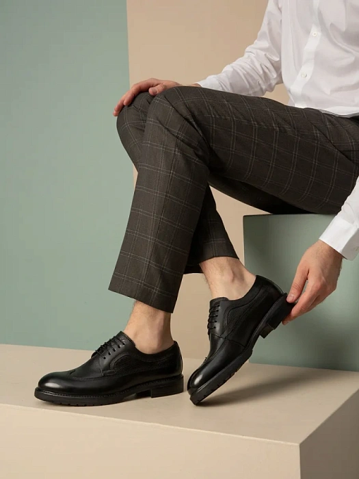 Мужские дерби BRUNO RENZONI  черные, артикул G455A-G9A-NP