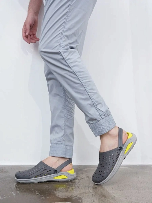 Мужские сабо BRUNO RENZONI  серые, артикул 437398/01-01BR