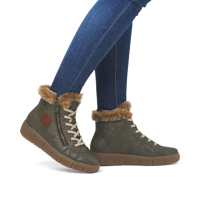 Женские ботинки REMONTE зеленые, артикул D1T72-52