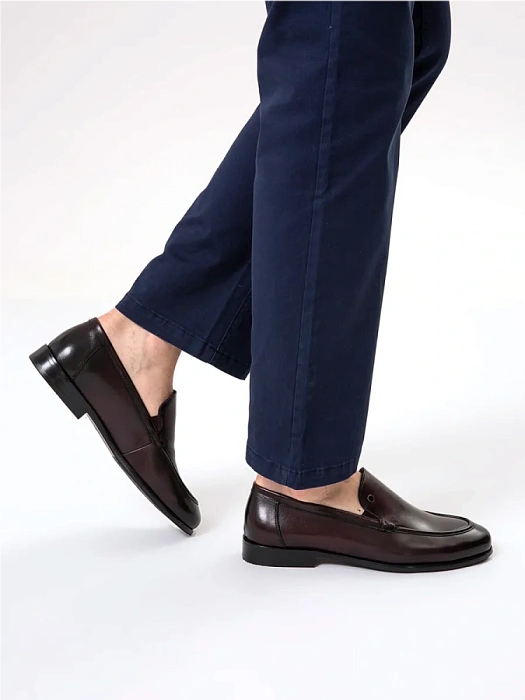 Мужские лоферы BRUNO RENZONI  бордовые, артикул F310AB-78B