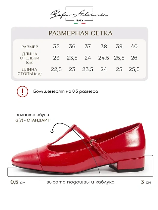 Женские туфли SOFIA-ALEXANDRA красные, артикул 38E-B133-25W