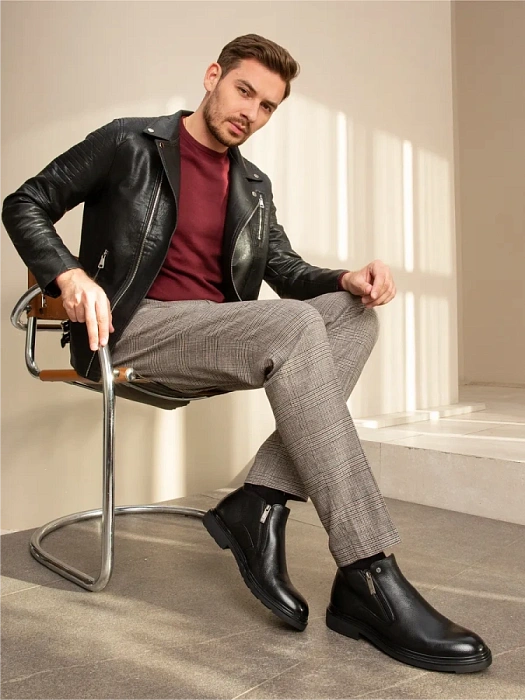 Мужские ботинки BRUNO RENZONI  черные, артикул H011-2