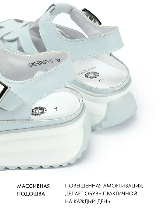 Женские сандалии FEDERICA RODARI голубые, артикул 53E-B353-5