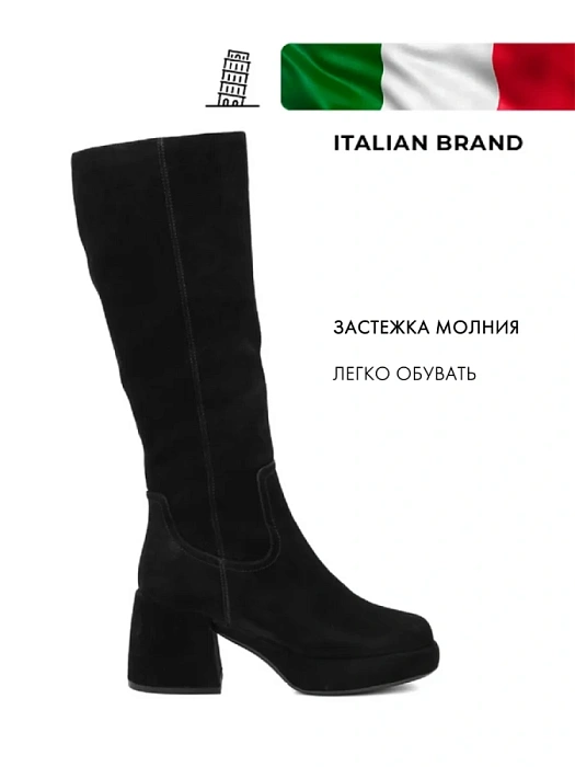 Женские сапоги basic FEDERICA RODARI черные, артикул 7E-3C548-845