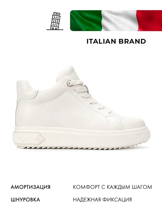 Женские ботинки basic FEDERICA RODARI белые, артикул 42E-317-94I