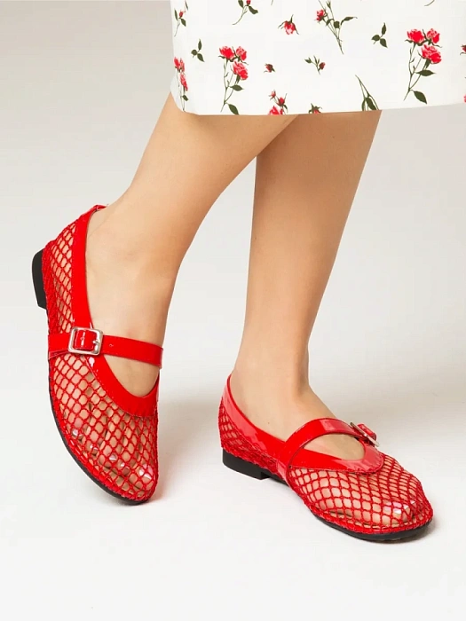Женские балетки SOFIA-ALEXANDRA красные, артикул 38H-HF1272-6194D3