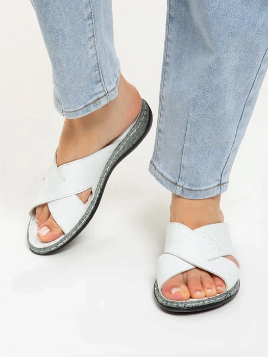 Женские сабо eObuv белые, артикул D25YT-1385-03