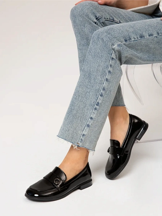 Женские лоферы SOFIA-ALEXANDRA черные, артикул 51-TMU11-7-501