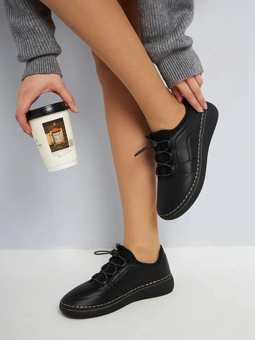 Женские кеды eObuv черные, артикул 81805-1