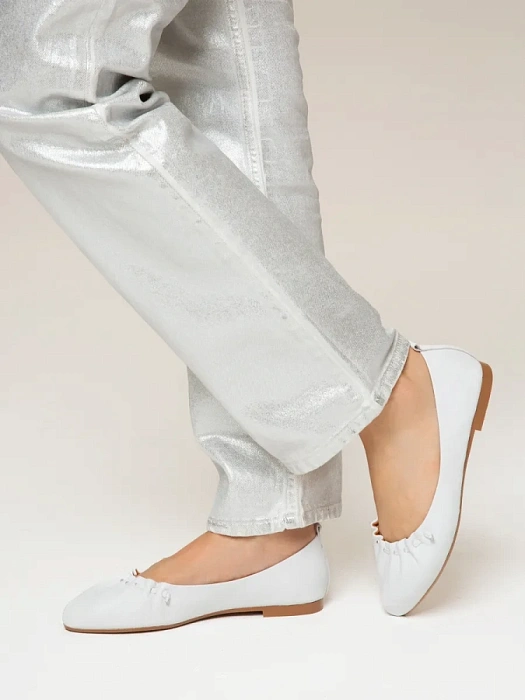 Женские балетки SOFIA-ALEXANDRA белые, артикул 38E-HF1082-B1057D1
