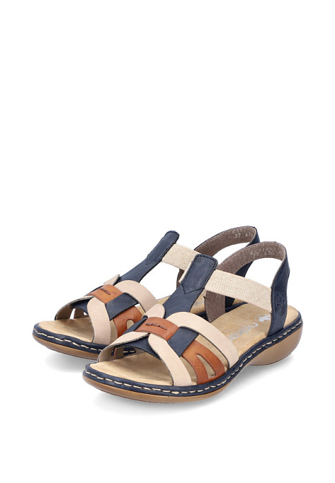 Женские сандалии RIEKER синие, артикул 65918-90