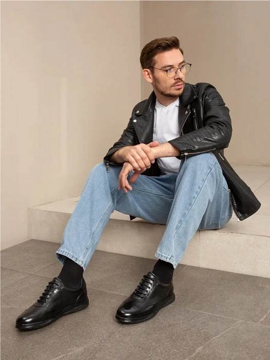 Мужские кроссовки BRUNO RENZONI  черные, артикул A005-1