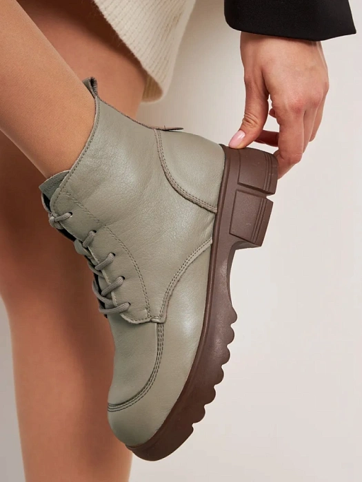 Женские ботинки eObuv бежевые, артикул CTW24-BWLM3-017C(L)