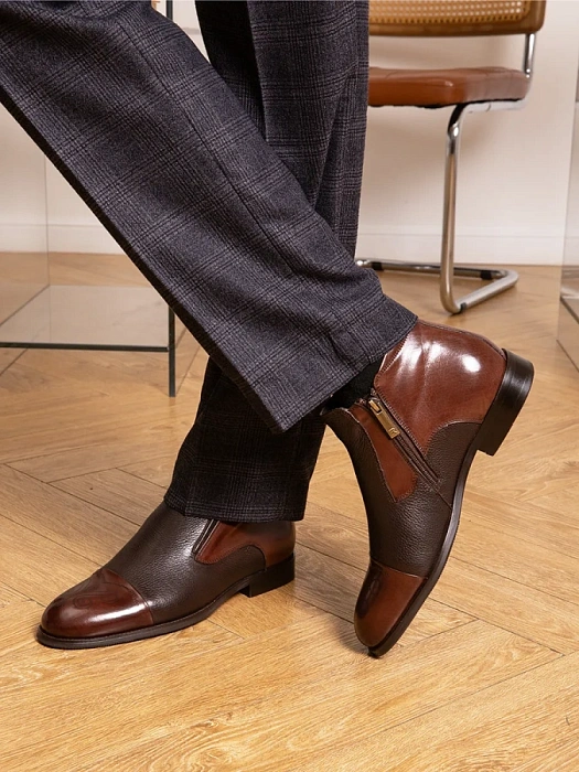 Мужские ботинки basic BRUNO RENZONI  коричневые, артикул 5332X-968B-R