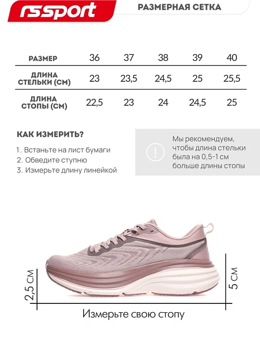 Женские кроссовки RS SPORT розовые, артикул LK234A2W_PINK