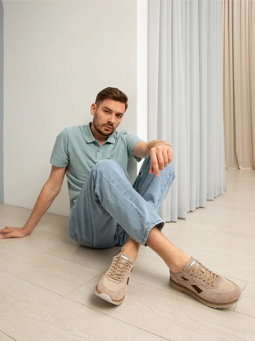 Мужские кроссовки BRUNO RENZONI  бежевые, артикул 035.466.24/32