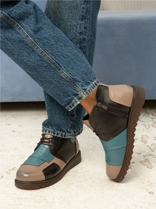 Женские ботинки eObuv голубые, артикул DB-W24-WLM3-01-3