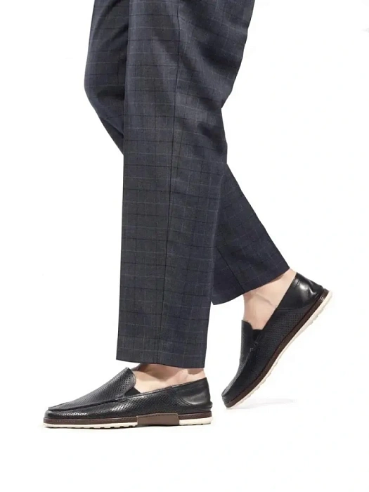 Мужские мокасины BRUNO RENZONI  синие, артикул 0850B-67B